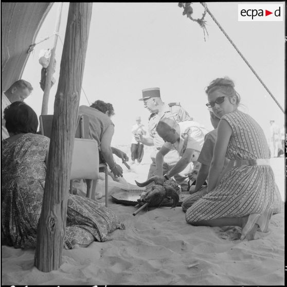 Bir el Adal. Cérémonie de l'échange des montures. Méchoui.