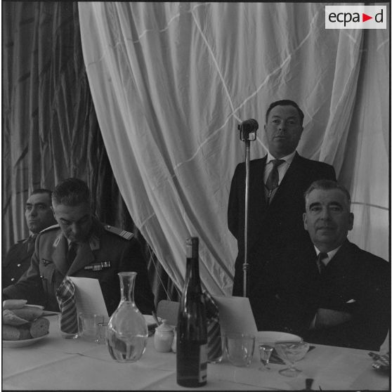 Maison Carrée. Saint Eloi. Banquet à l'Etablissement régional du matériel (ERM). Discours d'une autorité.