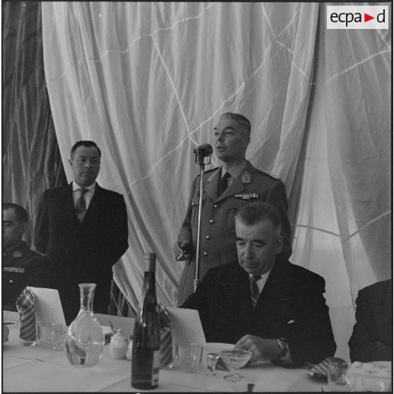 Maison Carrée. Saint Eloi. Banquet à l'Etablissement régional du matériel (ERM). Discours du colonel Coquema.