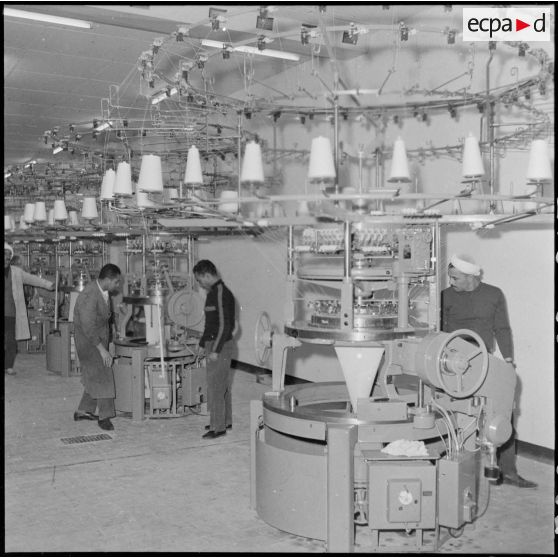 Relizane. Bonneterie d'Oued-Zina. Salle de tricotage.