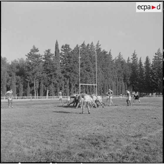 Finale des championnats militaires de rugby à XV des forces terrestres en Algérie. Le match.