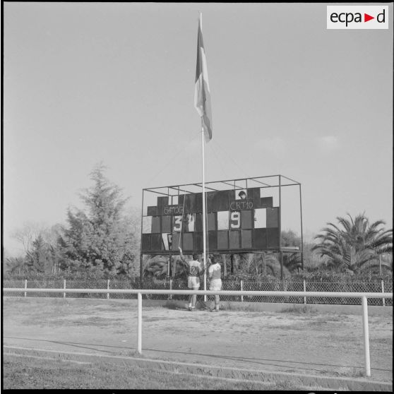 Finale des championnats militaires de rugby à XV des forces terrestres en Algérie. Score final.