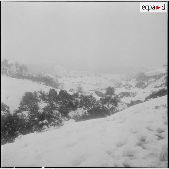 Paysage de neige en Algérie.
