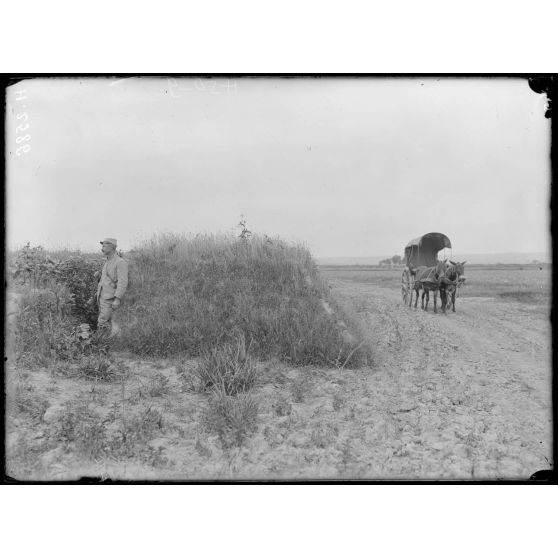 Camp du secteur serbe. Travaux de tranchée le long du Vardar. [légende d'origine]