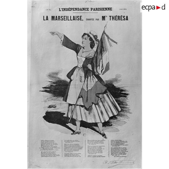 Paris, Bibliothèque Nationale. La Marseillaise, août 1870. [légende d'origine]