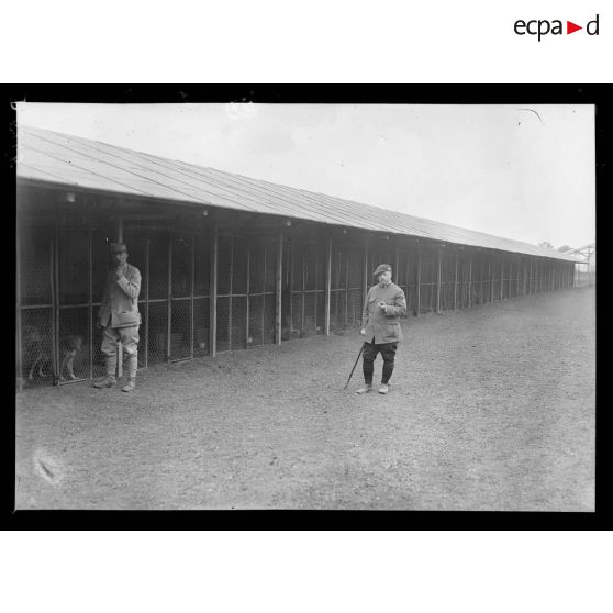 Camp de Satory, chenil militaire. Les niches fixes [légende d'origine]