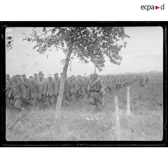 Près Lihons (Somme). Un convoi de prisonniers. [légende d'origine]