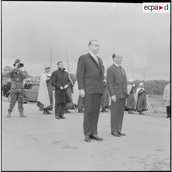 Rocher Noir. Cérémonie de passation des pouvoirs entre Jean Morin et Christian Fouchet.