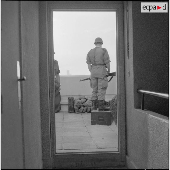 Oran. Mise en place des troupes sur les terrasses.