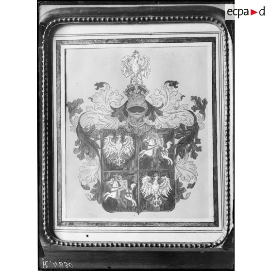 Tableau représentant les armoiries de la Pologne.