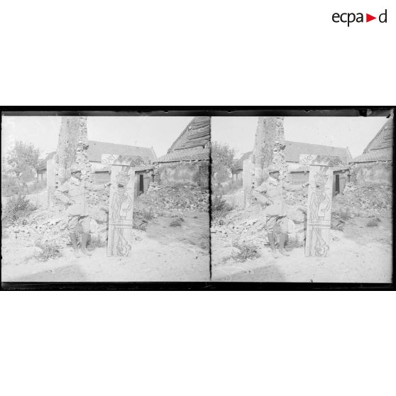 La Boissière (Somme), passe boule allemand retrouvé dans une cagna. [légende d'origine]