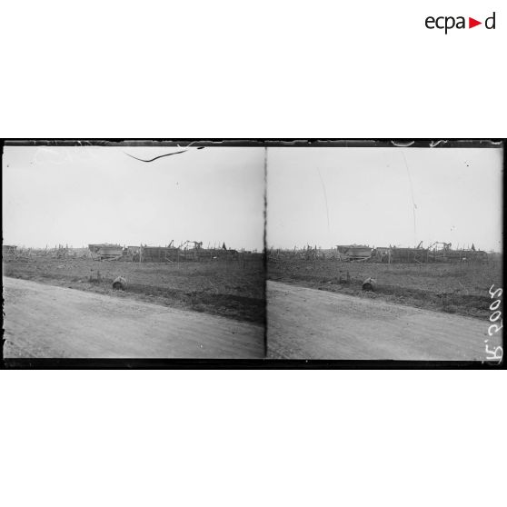 Fresnoy-lez-Roye (Somme). Le camp de prisonniers allemands. [légende d'origine]