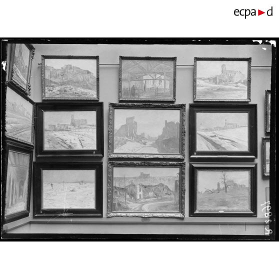 Paris. Musée du Luxembourg. Les peintres aux armées. Panneau de Gilbert Beclau. [légende d'origine]