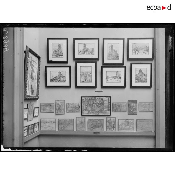 Paris. Musée du Luxembourg. Les peintres aux armées. Panneau de Gustave Balande et Albert Fessart. [légende d'origine]