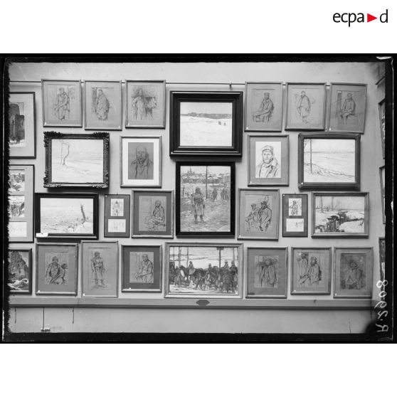 Paris. Musée du Luxembourg. Les peintres aux armées. Panneau de Jules Adler. [légende d'origine]