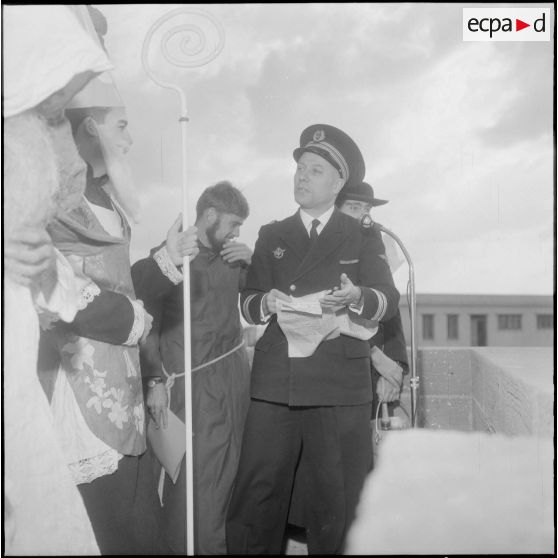 Discours d'une autorité militaire lors de la Fête de la Sainte-Barbe et de la Saint-Eloi, à l'amirauté d'Alger.