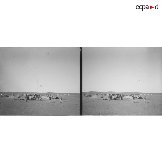 34. Camp de la 24e compagnie montée, régiment étranger, adjudant Bauje. [légende d'origine]