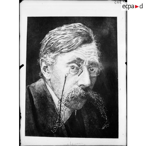 Portrait d'Emile Verhaeren. [légende d'origine]