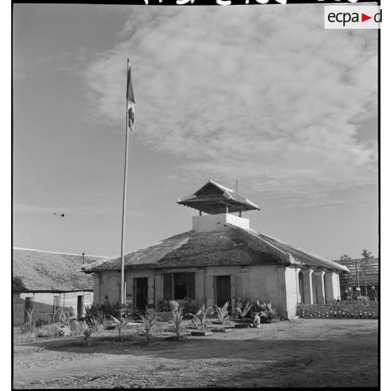 Intérieur du poste militaire français de Cho-Gao dans le secteur de My Tho.