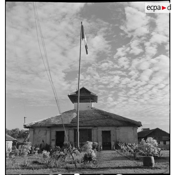 Intérieur du poste militaire français de Cho-Gao dans le secteur de My Tho.
