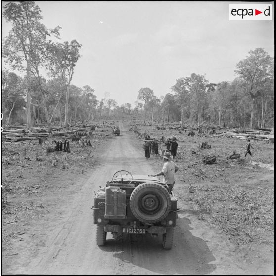 Les abords de la piste reliant Damber à la Route Nationale ont été largement dégagés au prix de durs travaux. [description provisoire]