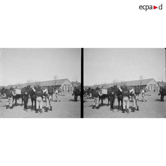 1304. Manoeuvre d'artillerie, pièce de 65 de montagne. [légende d'origine]