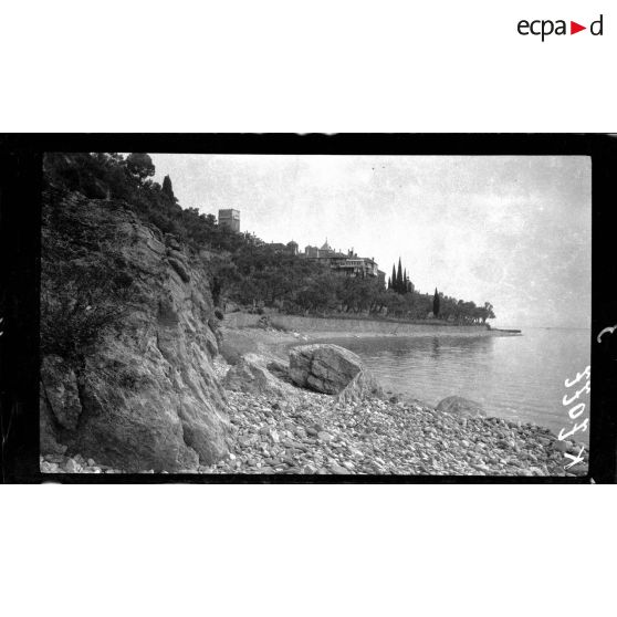 Mont Athos. Monastère de Dochiarion. [légende d'origine]