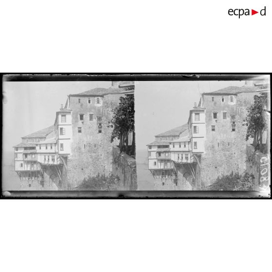 Mont Athos. Monastère de Saint Denis. Façade sud. [légende d'origine]