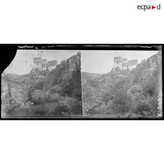 Mont Athos. Monastère de Simonos Pétra. [légende d'origine]
