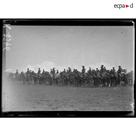 Fête donnée au camp Anglais de Nika Akbunar. Concours hippique. Attelage de 4 chevaux. [légende d'origine]