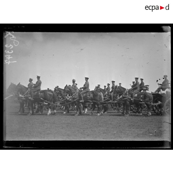 Fête donnée au camp Anglais de Mika Akbunar. Concours hippique. Attelage de 6 chevaux. [légende d'origine]