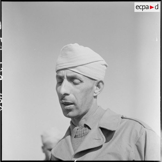 Portrait du sergent-chef Ali Ben Moha du 4e régiment de tirailleurs marocains (4e RTM), défenseur de Gia Loc.