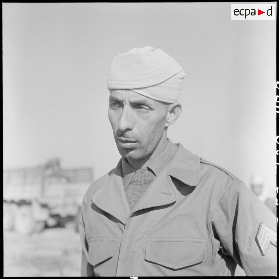 Portrait du sergent-chef Ali Ben Moha du 4e régiment de tirailleurs marocains (4e RTM), défenseur de Gia Loc.