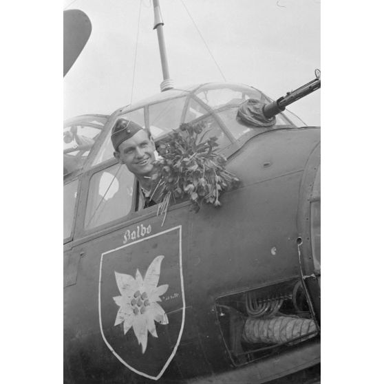 Le bombardier Junkers Ju-88 baptisé "Balbo" du Kampfgeschwader 51 "Edelweiss".