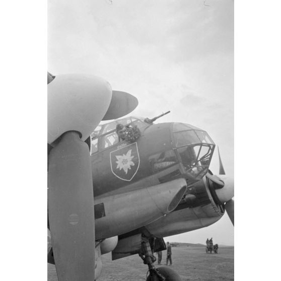 Le bombardier Junkers Ju-88 baptisé "Balbo" du Kampfgeschwader 51 "Edelweiss".