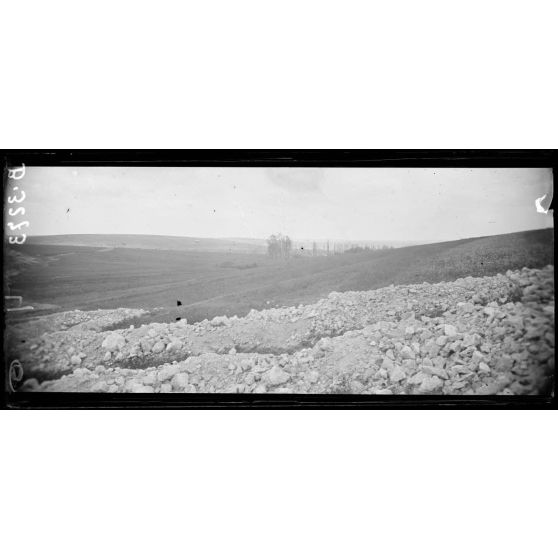 Panorama sur le Mort-Homme, le bois des Caurettes et Chattancourt. [légende d'origine]