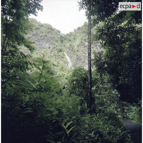 Site des trois cascades de la vallée de Faarumai à Tahiti.