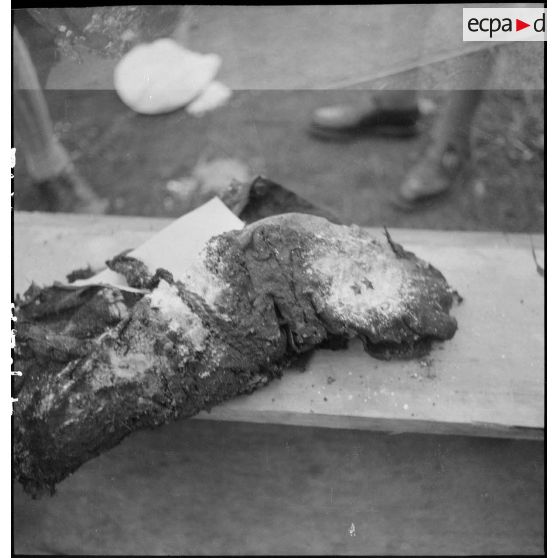 Exhumation de cadavres sur le charnier de Langson.