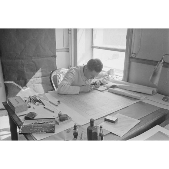 Un service de cartographie de l'armée de terre allemande.