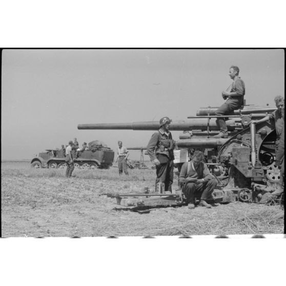 Mise en batterie ou déplacement d'une pièce de 8, 8 cm Flak.