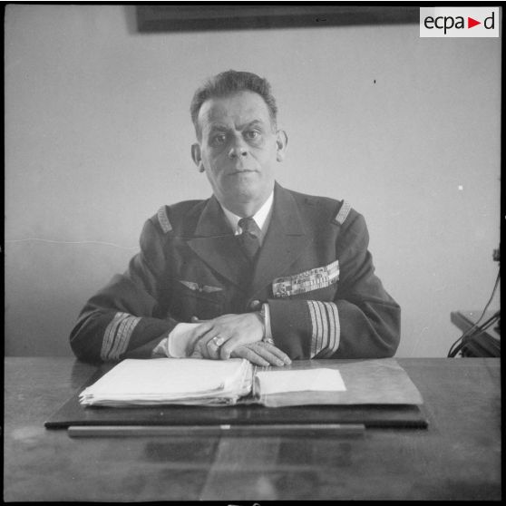 Portrait du colonel Jean Fieschi, commandant la base aérienne de stockage de Lyon-Bron.