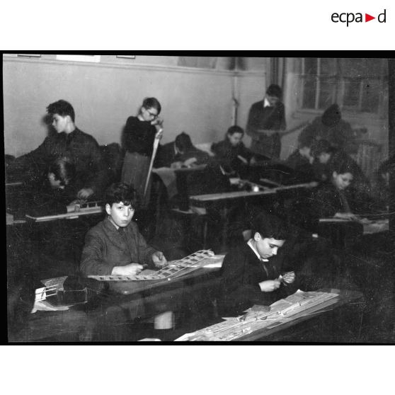 Elèves en classe au lycée Condorcet à Paris.