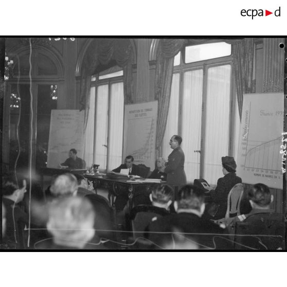 Discours de Balland à la réunion des directeurs des services des établissements présidée par M. Tillon au cercle interallié.