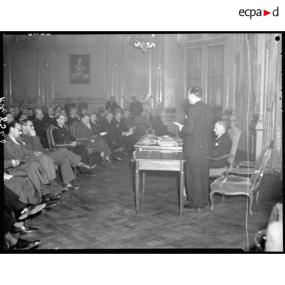 Discours de Pollard à la réunion des directeurs des services des établissements sous la présidence de M. Tillon au cercle interallié.