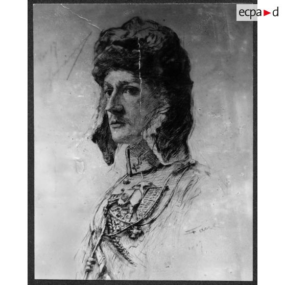 Dessin de M. Fabre représentant Guynemer.