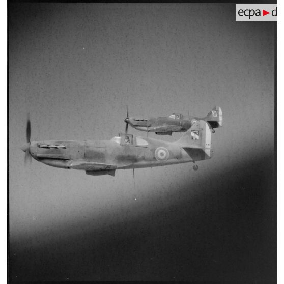 Patrouille d'avions d'observation Dewoitine dans le ciel de Marrakech.