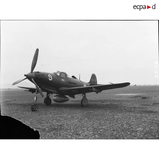 Avion de combat (motif escadrille des cigognes sur fuselage ?)