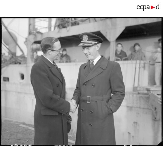 Liberty Ship arrivant au Havre. [description provisoire]