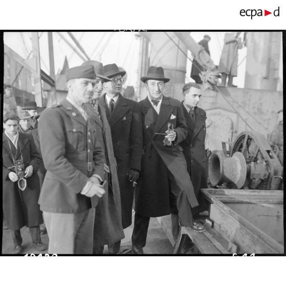 Liberty Ship arrivant au Havre. [description provisoire]