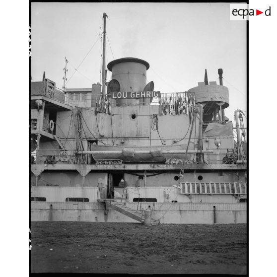 Liberty Ship arrivant au Havre. [description provisoire]